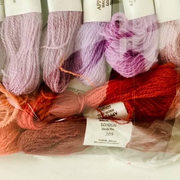 Appleton Yarn of London Wool Needlepoint Tapestry Thread Lot of 16 Purple Orange - Picture 6 of 11